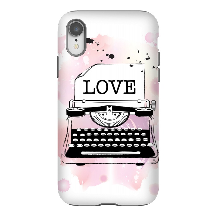 iPhone Xr StrongFit Love Typewriter by Martina