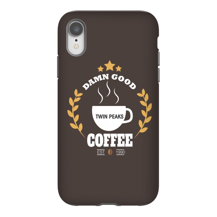 iPhone Xr StrongFit Twin Peaks Damn Good Coffee by Alisterny