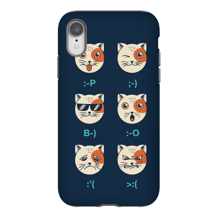 iPhone Xr StrongFit Cat Emoticon by Coffee Man
