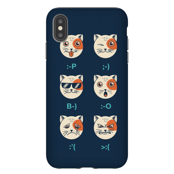 iPhone Xs Max StrongFit Cat Emoticon by Coffee Man