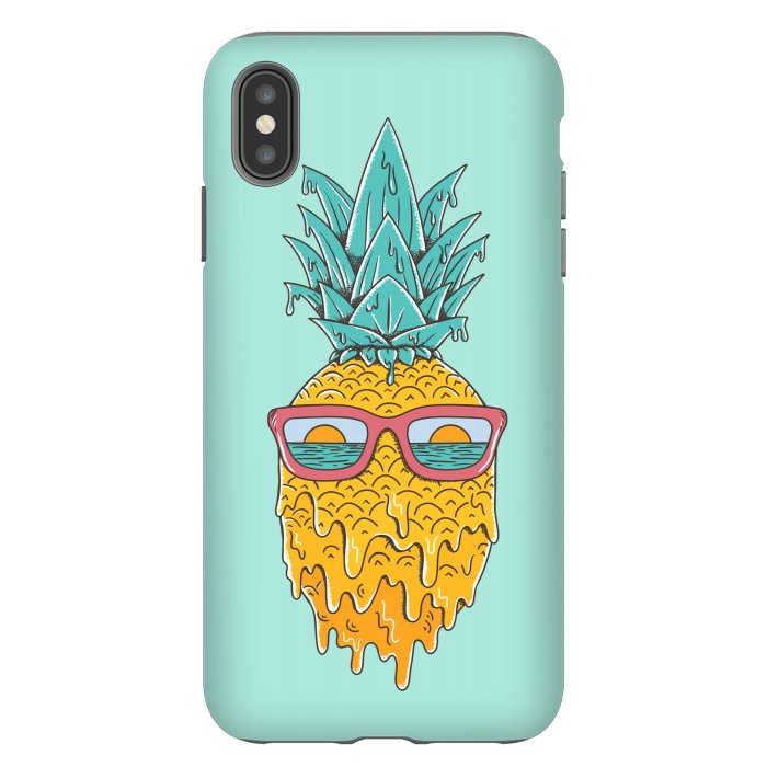 iPhone Xs Max StrongFit Pineapple Summer Blue by Coffee Man