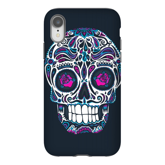 iPhone Xr StrongFit Calavera IV Neon  by Wotto