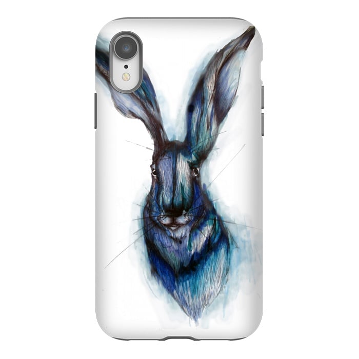 iPhone Xr StrongFit Blue Hare by ECMazur 