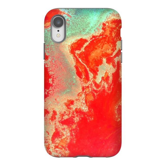 iPhone Xr StrongFit Sea Green and Coral by Uma Prabhakar Gokhale