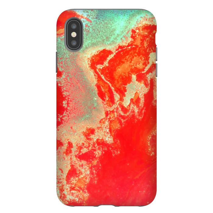 iPhone Xs Max StrongFit Sea Green and Coral by Uma Prabhakar Gokhale