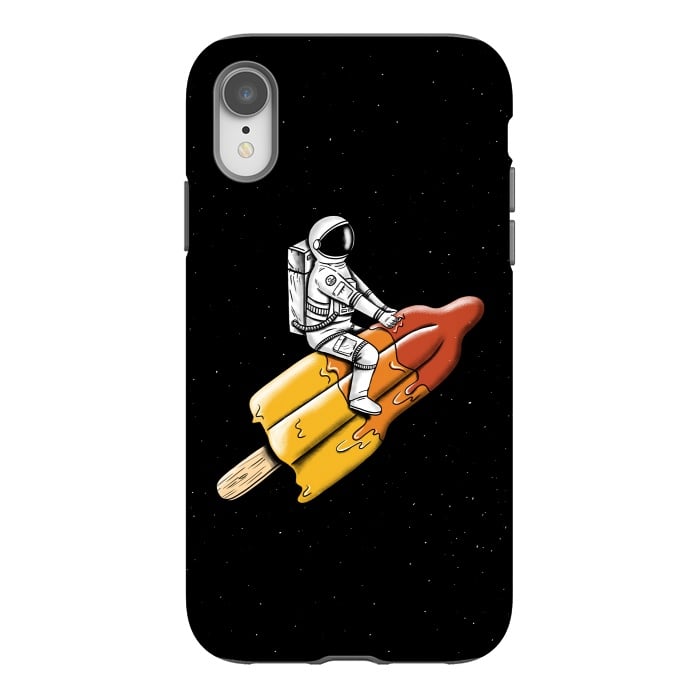 iPhone Xr StrongFit Astronaut Melted Rocket by Coffee Man
