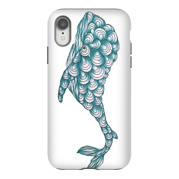 iPhone Xr StrongFit Turquoise Whale by ECMazur 