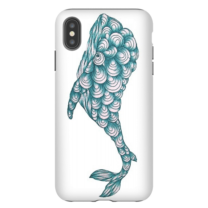 iPhone Xs Max StrongFit Turquoise Whale by ECMazur 