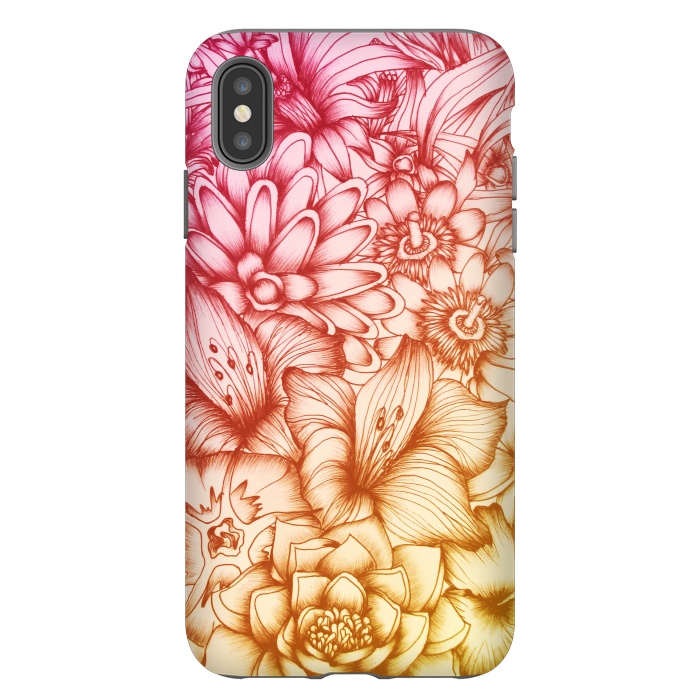 iPhone Xs Max StrongFit Tropical Flowers by ECMazur 