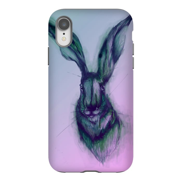 iPhone Xr StrongFit Watercolor Hare by ECMazur 