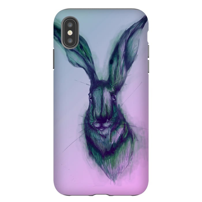 iPhone Xs Max StrongFit Watercolor Hare by ECMazur 