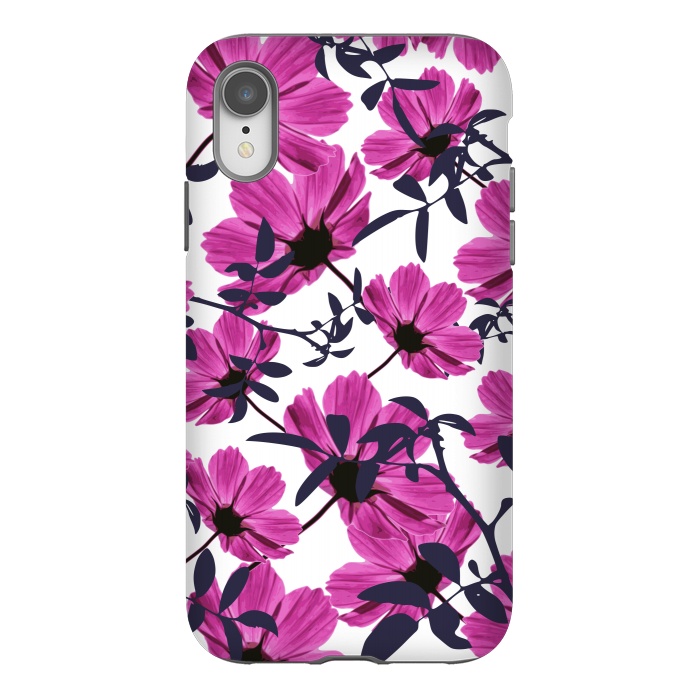 iPhone Xr StrongFit Floral Explorers  (White)  by Zala Farah