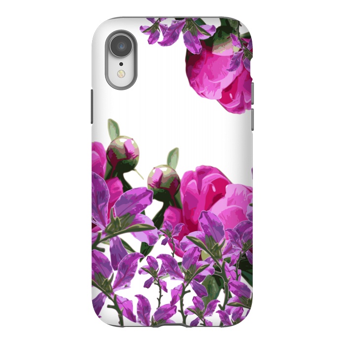iPhone Xr StrongFit Hiding Pink Flowers by Zala Farah