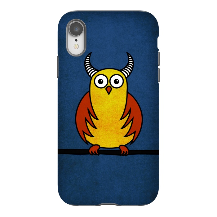 iPhone Xr StrongFit Funny Cartoon Horned Owl by Boriana Giormova