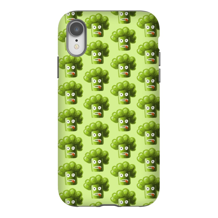 iPhone Xr StrongFit Funny Broccoli Pattern by Boriana Giormova