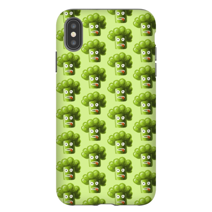 iPhone Xs Max StrongFit Funny Broccoli Pattern by Boriana Giormova
