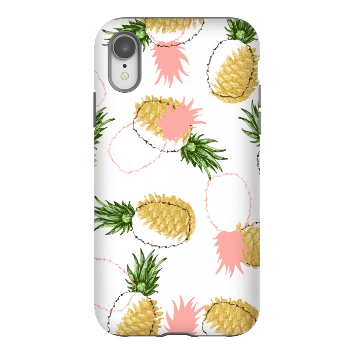 iPhone Xr StrongFit Pineapples & Pine Cones by Uma Prabhakar Gokhale
