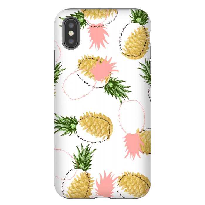 iPhone Xs Max StrongFit Pineapples & Pine Cones by Uma Prabhakar Gokhale