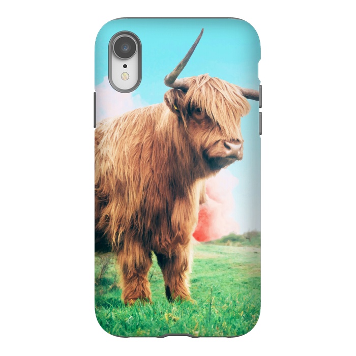 iPhone Xr StrongFit Highland Cow by Uma Prabhakar Gokhale
