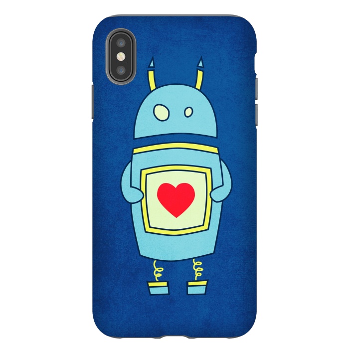 iPhone Xs Max StrongFit Clumsy Cute Robot With Heart by Boriana Giormova