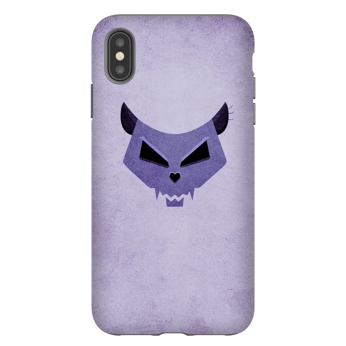 iPhone Xs Max StrongFit Purple Evil Cat Skull by Boriana Giormova