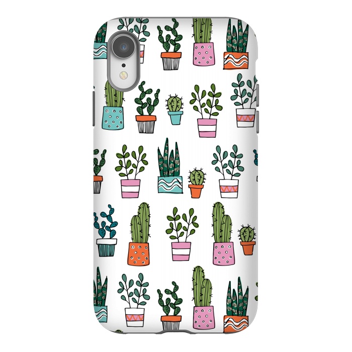 iPhone Xr StrongFit cacti in pots 2 by Laura Grant