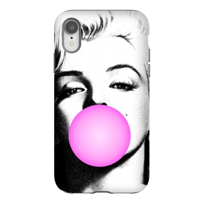 iPhone Xr StrongFit Marilyn Chewing Gum Bubble by Mitxel Gonzalez