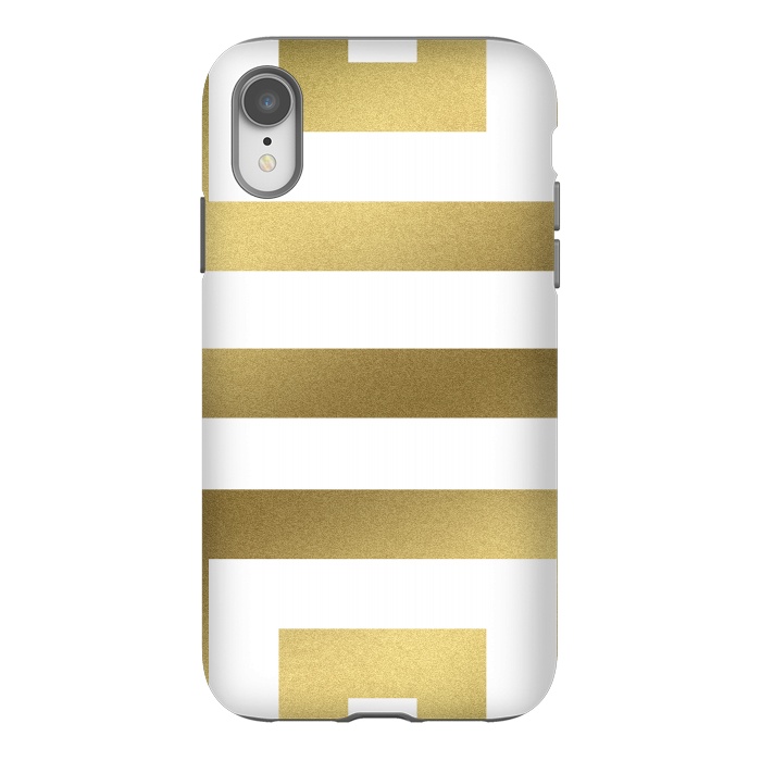 iPhone Xr StrongFit Gold Stripes by Caitlin Workman