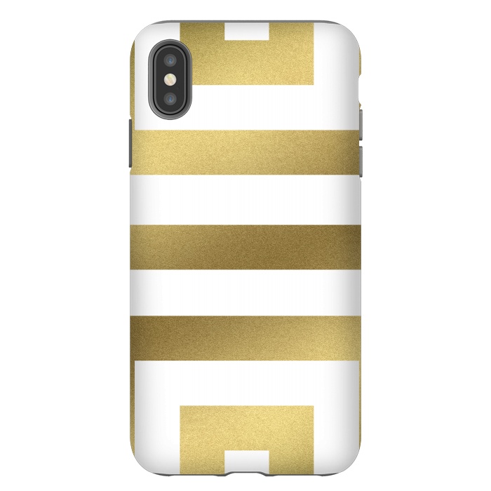 iPhone Xs Max StrongFit Gold Stripes by Caitlin Workman
