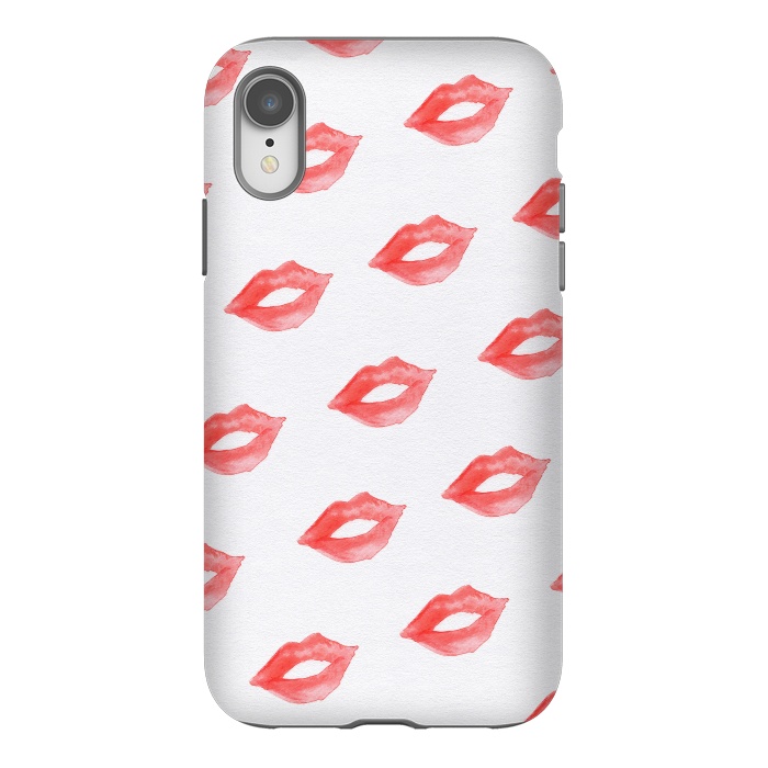 iPhone Xr StrongFit Lips Red by Caitlin Workman