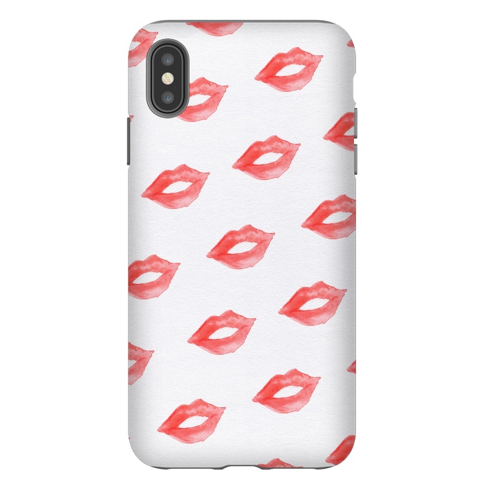 iPhone Xs Max StrongFit Lips Red by Caitlin Workman