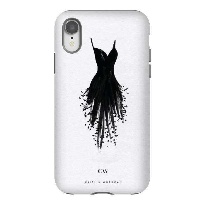 iPhone Xr StrongFit Little Black Fringe Dress by Caitlin Workman