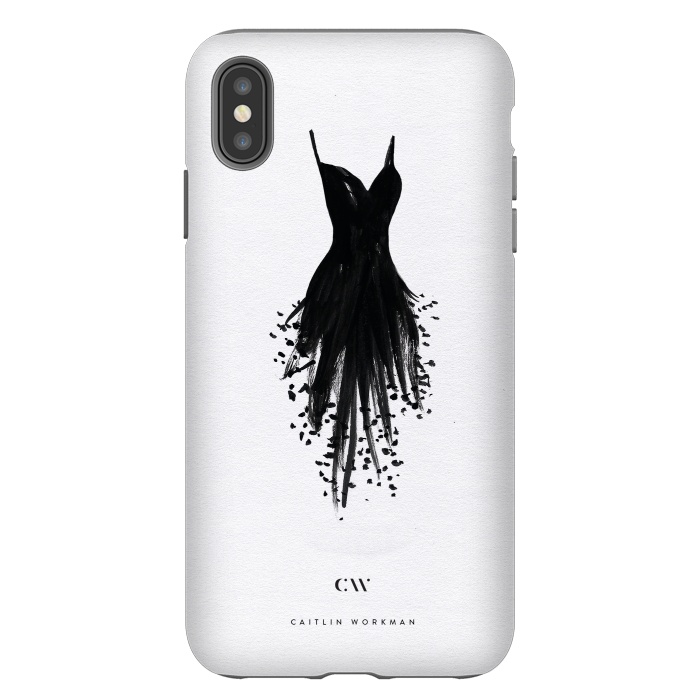 iPhone Xs Max StrongFit Little Black Fringe Dress by Caitlin Workman