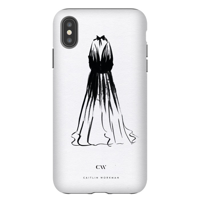 iPhone Xs Max StrongFit Little Black Halter Dress by Caitlin Workman