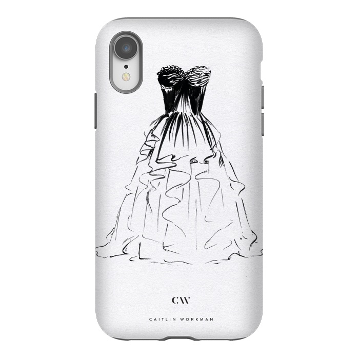 iPhone Xr StrongFit Little Black Ball Gown Dress by Caitlin Workman