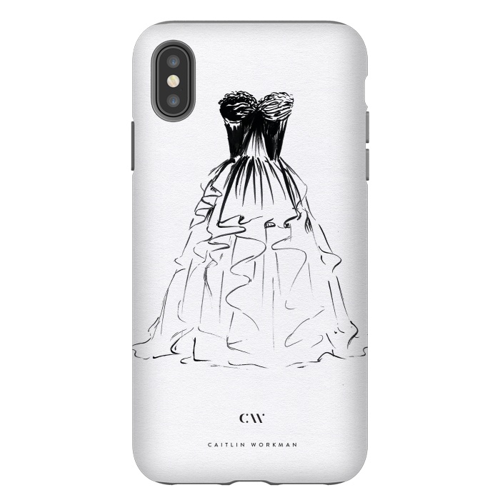 iPhone Xs Max StrongFit Little Black Ball Gown Dress by Caitlin Workman