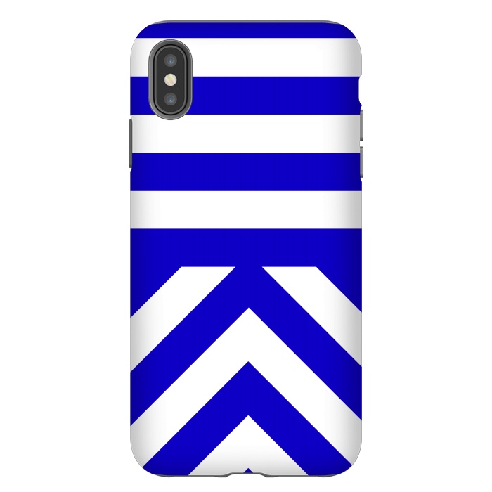 iPhone Xs Max StrongFit Blue Stripes by Caitlin Workman