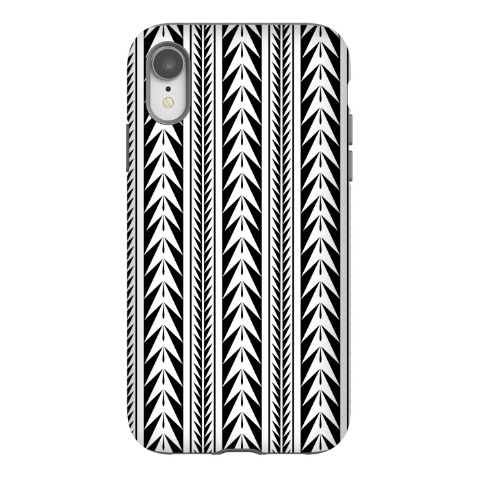 iPhone Xr StrongFit Edgy Black Stripes by Caitlin Workman