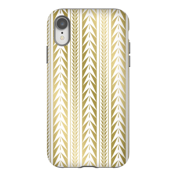 iPhone Xr StrongFit Edgy Gold Stripes by Caitlin Workman