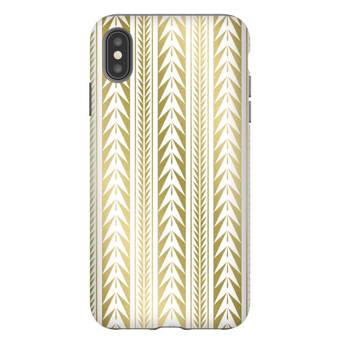 iPhone Xs Max StrongFit Edgy Gold Stripes by Caitlin Workman