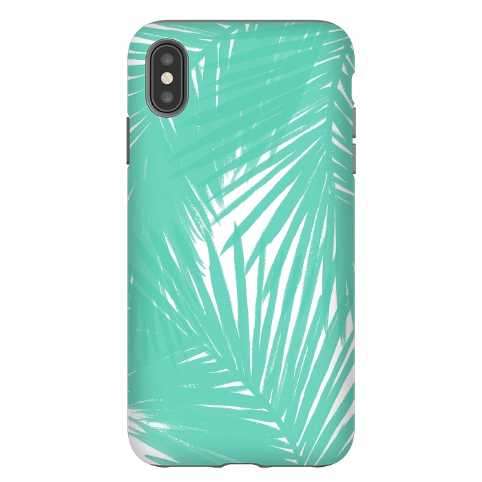 iPhone Xs Max StrongFit Palms Teal by Caitlin Workman