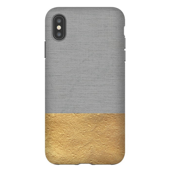 iPhone Xs Max StrongFit Color Blocked Gold and Grey by Caitlin Workman