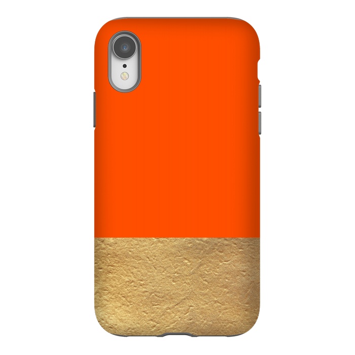 iPhone Xr StrongFit Color Block Red and Gold by Caitlin Workman