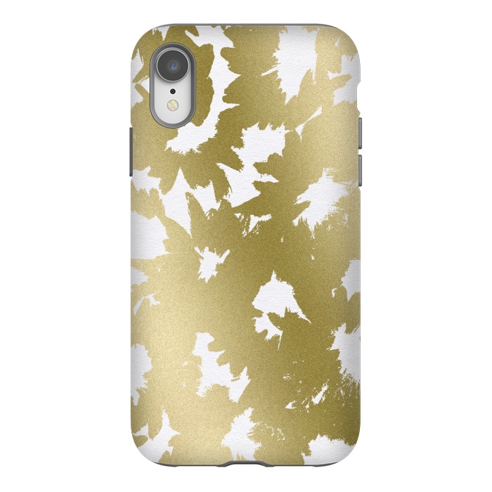 iPhone Xr StrongFit Gold Floral by Caitlin Workman