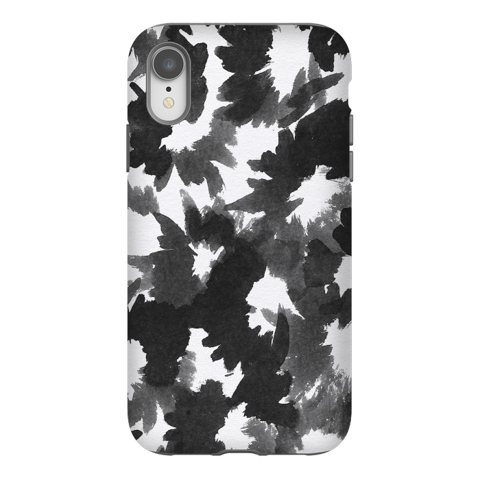 iPhone Xr StrongFit Black Floral by Caitlin Workman