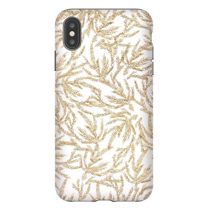 iPhone Xs Max StrongFit Gold Ferns by Caitlin Workman