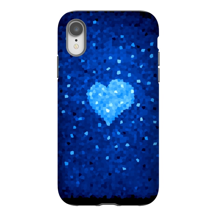 iPhone Xr StrongFit Winter Blue Crystal Heart by Boriana Giormova