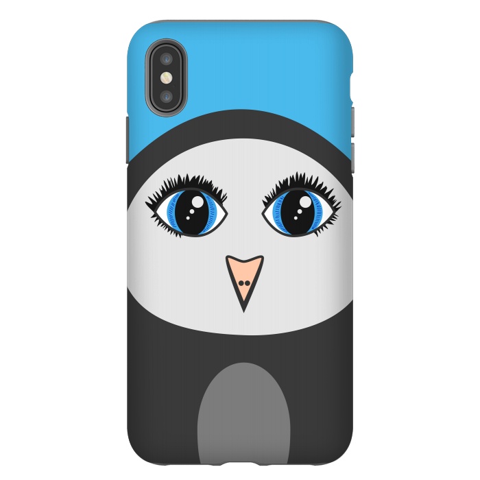 iPhone Xs Max StrongFit Cute Cartoon Geometric Penguin Face by Boriana Giormova