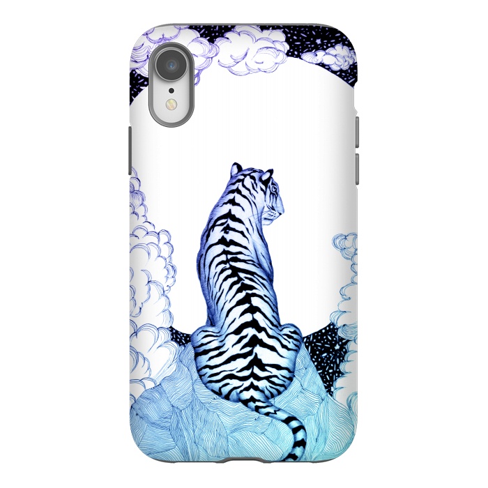 iPhone Xr StrongFit Ombre Tiger Moon by ECMazur 