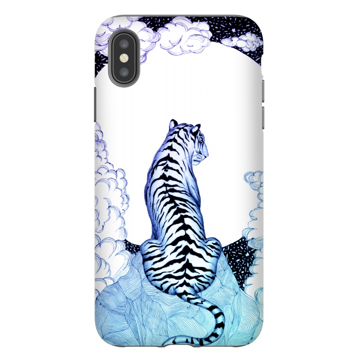 iPhone Xs Max StrongFit Ombre Tiger Moon by ECMazur 